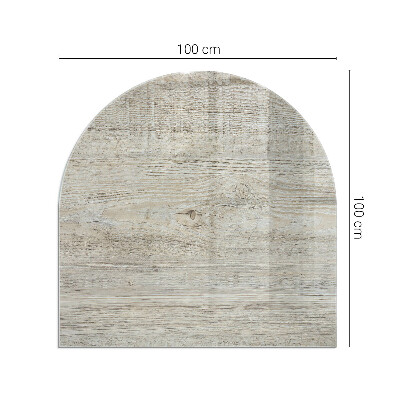 Plaque verre pour poêle semi-ovale Texture bois clair