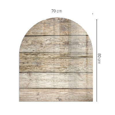 Vitre sous poêle à bois semi-ovale Planche de bois dans la disposition