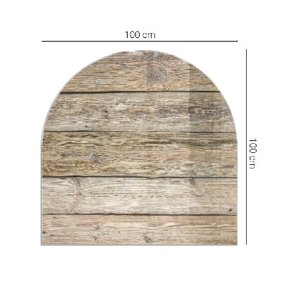 Vitre sous poêle à bois semi-ovale Planche de bois dans la disposition