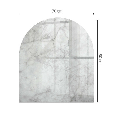 Vitre sous poêle à bois semi-ovale Motif de texture de marbre