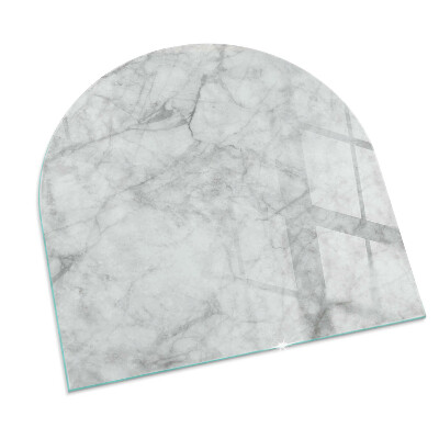 Vitre sous poêle à bois semi-ovale Motif de texture de marbre