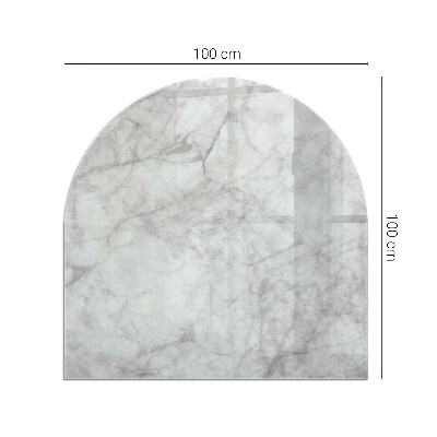 Vitre sous poêle à bois semi-ovale Motif de texture de marbre