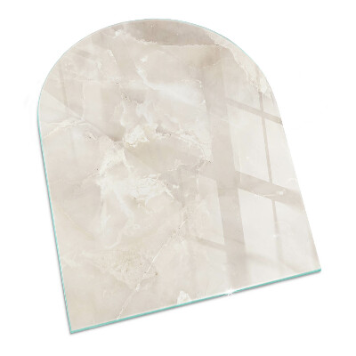 Plaque verre pour poêle semi-ovale Motif en marbre naturel