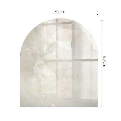 Plaque verre pour poêle semi-ovale Motif en marbre naturel