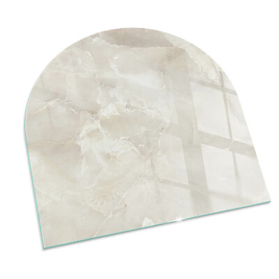 Plaque verre pour poêle semi-ovale Motif en marbre naturel