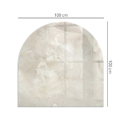 Plaque verre pour poêle semi-ovale Motif en marbre naturel
