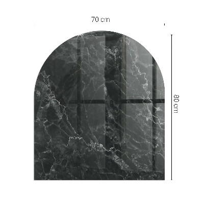 Vitre sous poêle à bois semi-ovale Motif de marbre élégant