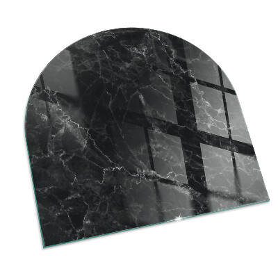 Vitre sous poêle à bois semi-ovale Motif de marbre élégant