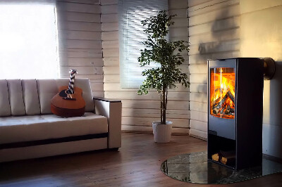 Vitre sous poêle à bois semi-ovale Motif de marbre élégant