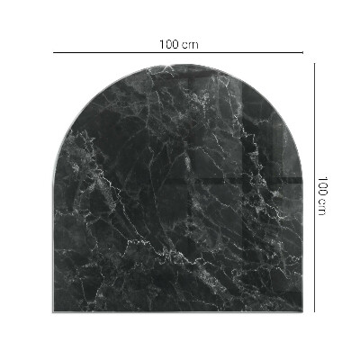 Vitre sous poêle à bois semi-ovale Motif de marbre élégant
