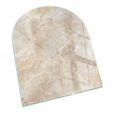 Plaque verre pour poêle semi-ovale Motif en pierre naturelle
