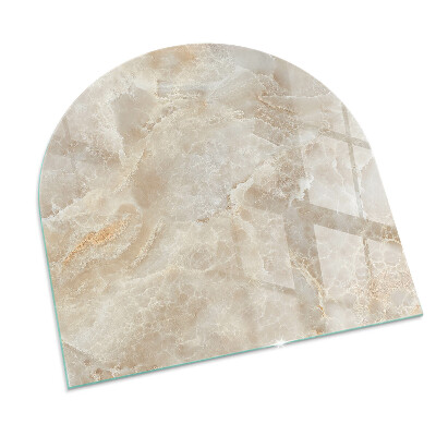 Plaque verre pour poêle semi-ovale Motif en pierre naturelle