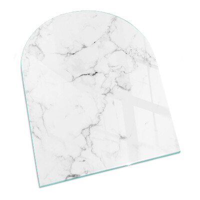 Vitre sous poêle à bois semi-ovale Motif de marbre veiné