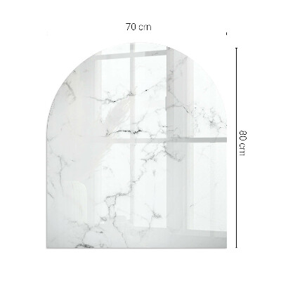 Vitre sous poêle à bois semi-ovale Motif de marbre veiné