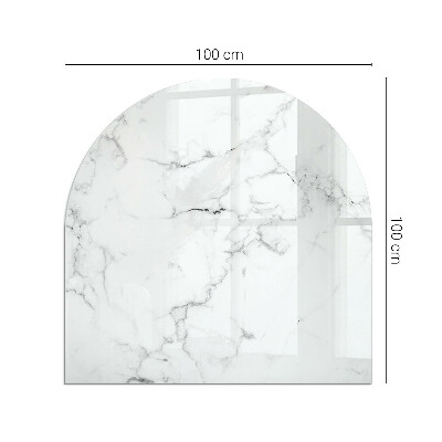 Vitre sous poêle à bois semi-ovale Motif de marbre veiné