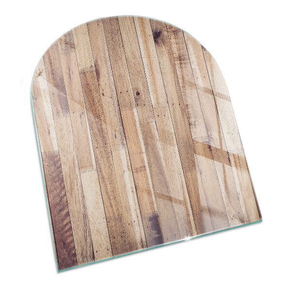 Vitre sous poêle à bois semi-ovale Planche de bois dans la disposition