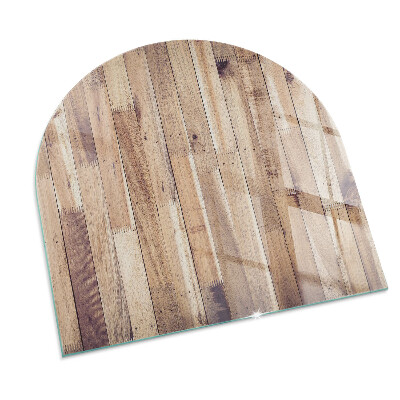 Vitre sous poêle à bois semi-ovale Planche de bois dans la disposition