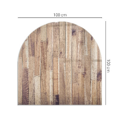 Vitre sous poêle à bois semi-ovale Planche de bois dans la disposition
