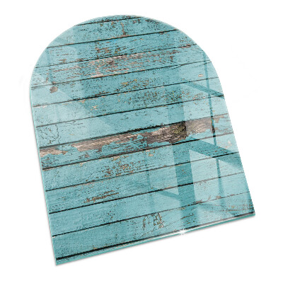 Plaque verre pour poêle semi-ovale Planches de style rustique