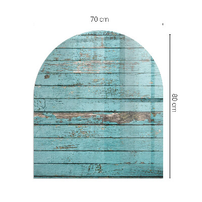 Plaque verre pour poêle semi-ovale Planches de style rustique