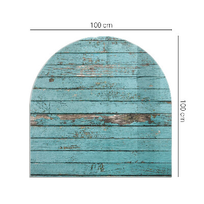 Plaque verre pour poêle semi-ovale Planches de style rustique