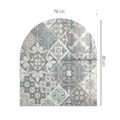 Vitre sous poêle à bois semi-ovale Motif de mosaïque décorative