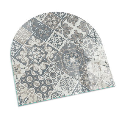 Vitre sous poêle à bois semi-ovale Motif de mosaïque décorative