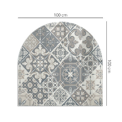 Vitre sous poêle à bois semi-ovale Motif de mosaïque décorative
