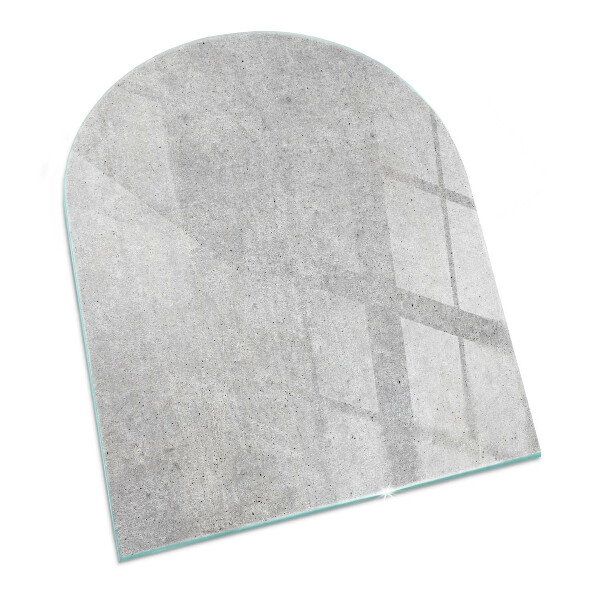 Plaque verre pour poêle semi-ovale Texture de béton brut