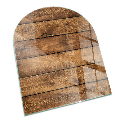 Vitre sous poêle à bois semi-ovale Planche de bois avec veinage