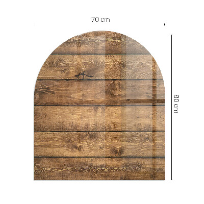 Vitre sous poêle à bois semi-ovale Planche de bois avec veinage