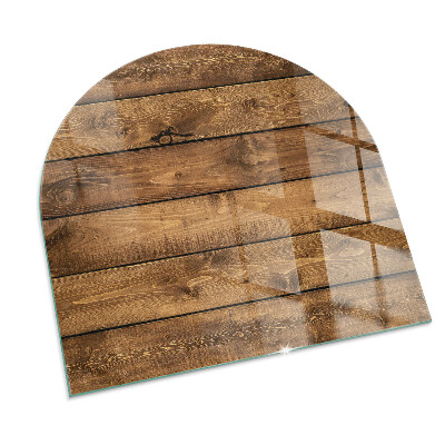 Vitre sous poêle à bois semi-ovale Planche de bois avec veinage