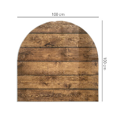 Vitre sous poêle à bois semi-ovale Planche de bois avec veinage