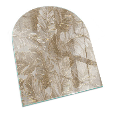Vitre sous poêle à bois semi-ovale Feuilles aux motifs subtils