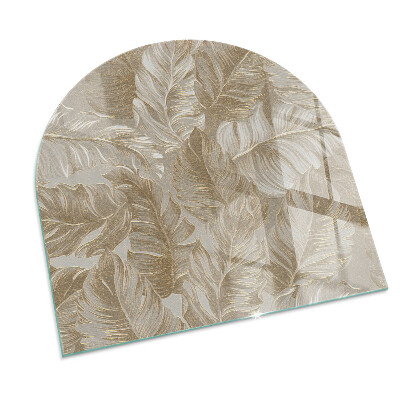 Vitre sous poêle à bois semi-ovale Feuilles aux motifs subtils