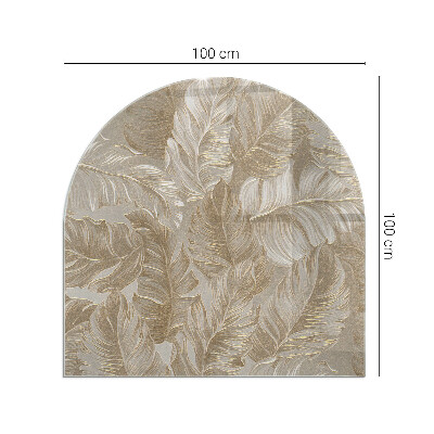 Vitre sous poêle à bois semi-ovale Feuilles aux motifs subtils