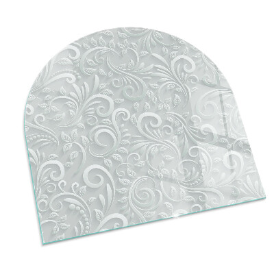 Plaque verre pour poêle semi-ovale Motif végétal élégant
