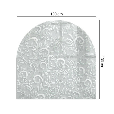 Plaque verre pour poêle semi-ovale Motif végétal élégant