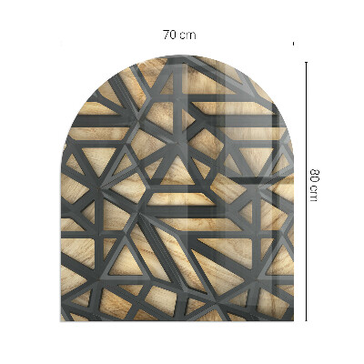 Vitre sous poêle à bois semi-ovale Géométrie avec du bois