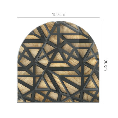 Vitre sous poêle à bois semi-ovale Géométrie avec du bois