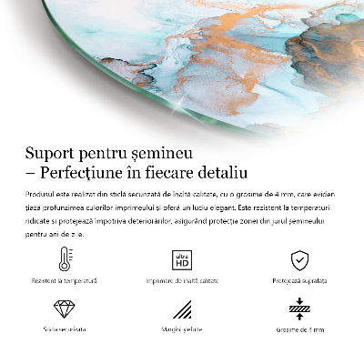 Plaque verre pour poêle semi-ovale Texture de la surface de la pierre