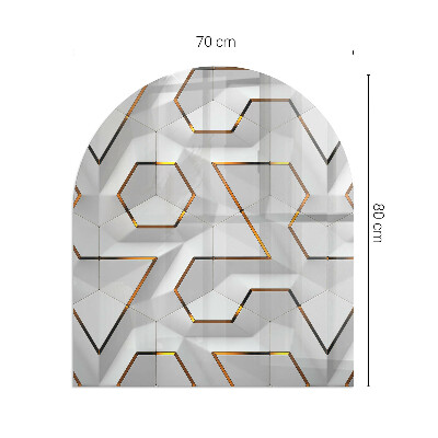 Plaque verre pour poêle semi-ovale Motif géométrique 3D