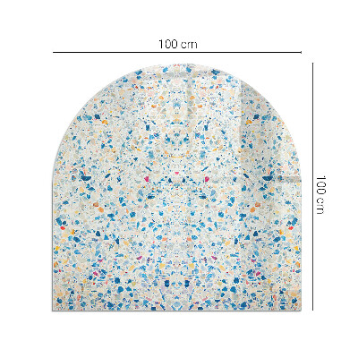 Vitre sous poêle à bois semi-ovale Motif de texture abstrait