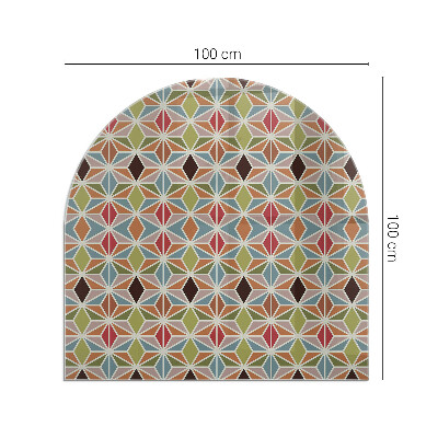 Plaque verre pour poêle semi-ovale Motifs polygonaux dans une grille
