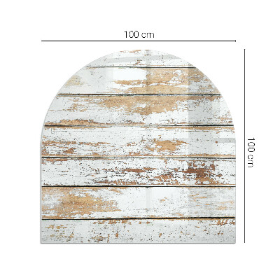 Plaque verre pour poêle semi-ovale Planche de bois endommagée