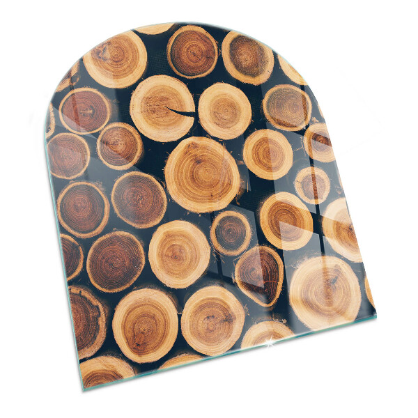 Vitre sous poêle à bois semi-ovale Boîte avec bois coupé