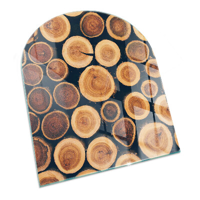 Vitre sous poêle à bois semi-ovale Boîte avec bois coupé
