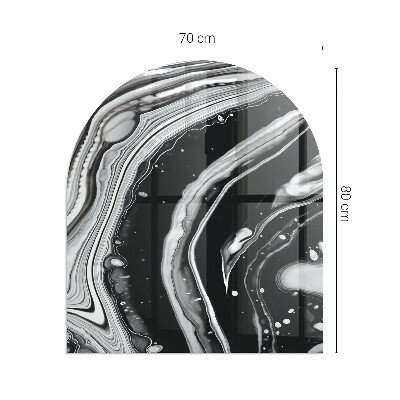 Vitre sous poêle à bois semi-ovale Vagues et lignes abstraites