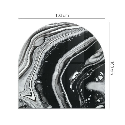 Vitre sous poêle à bois semi-ovale Vagues et lignes abstraites