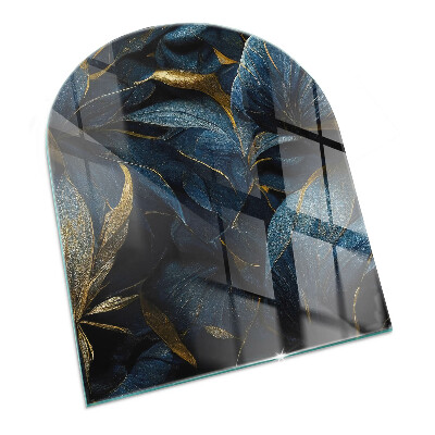 Vitre sous poêle à bois semi-ovale Feuilles élégantes en texture